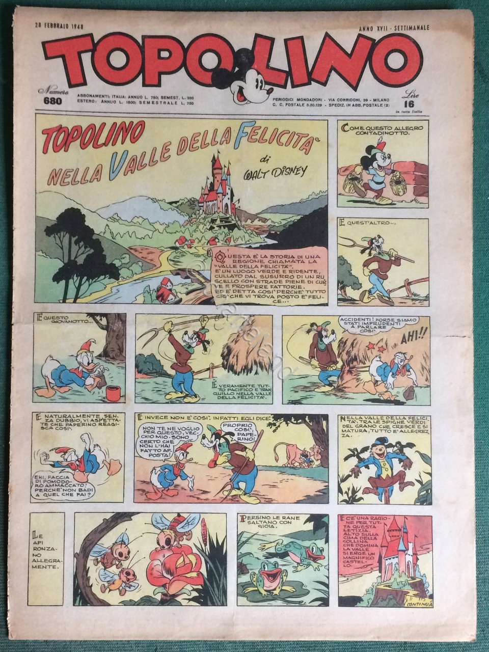 Giornale Topolino n. 680 anno 1948 | Immagine principale