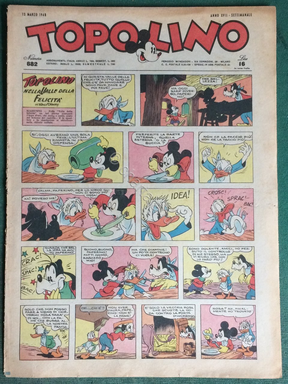 Giornale Topolino n. 683 anno 1948 | Immagine principale