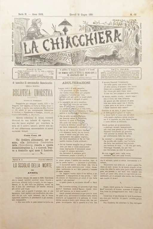 Giornale Umoristico - La Chiacchiera N. 49 - 1891 | Immagine Gallery 2