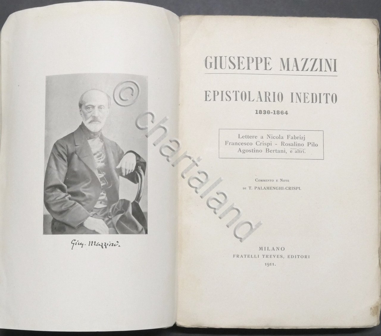 Giuseppe Mazzini - Epistolario inedito, 1836-1864 - ed. 1911