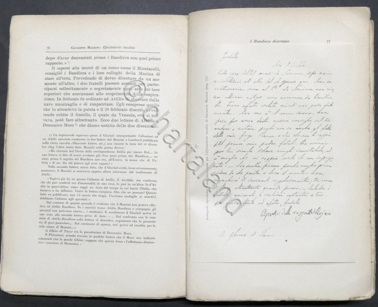 Giuseppe Mazzini - Epistolario inedito, 1836-1864 - ed. 1911