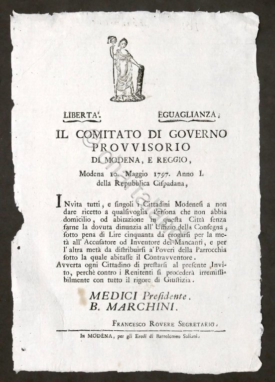 Governo Provvisorio Modena e Reggio Regolamento domicilio persone esterne - …