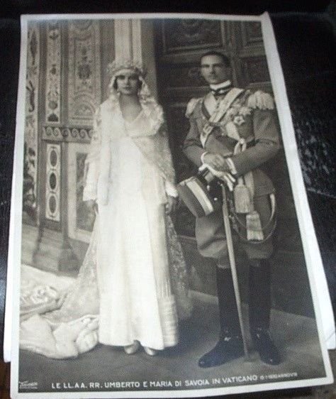 Grande Foto d'epoca Matrimonio Umberto di Savoia e Maria Josè … | Immagine principale