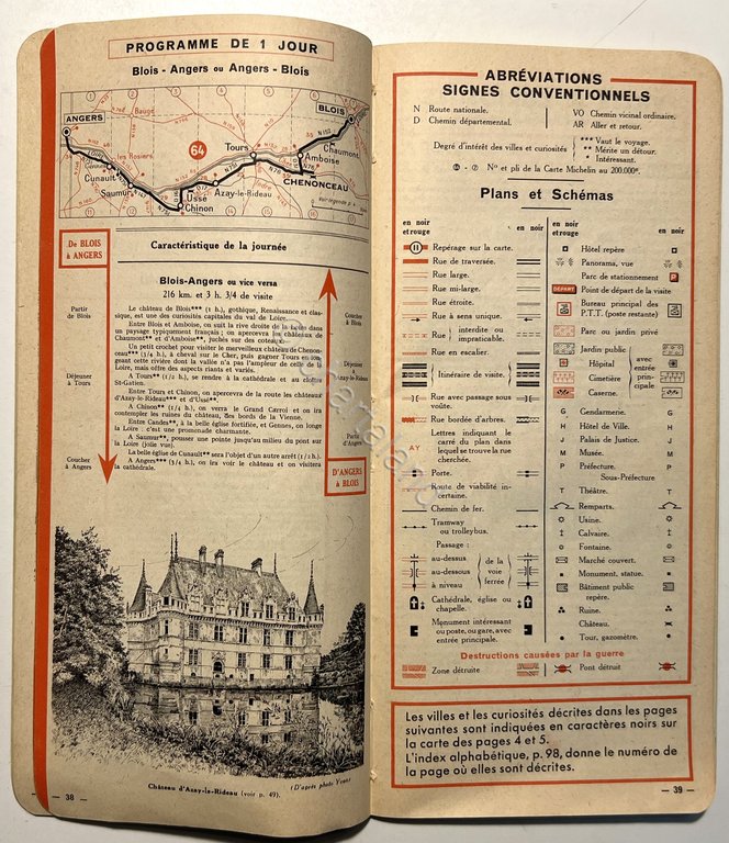 Guide du Pneu Michelin - Chateaux de la Loire 1952-53