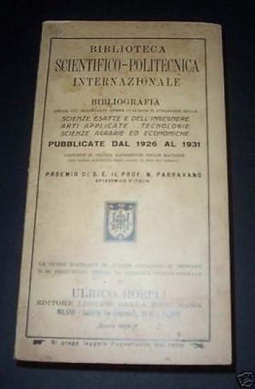 Hoepli - Catalogo Scientifico-politecnica ed. 1932