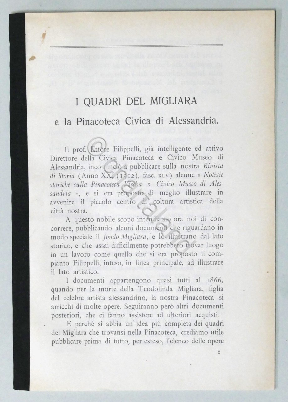 I quadri del Migliara e la Pinacoteca Civica di Alessandria …