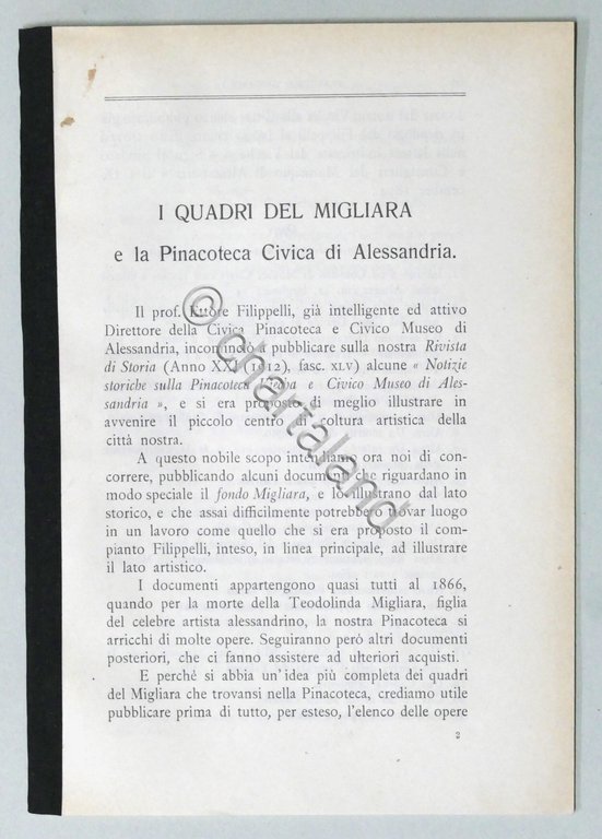 I quadri del Migliara e la Pinacoteca Civica di Alessandria …