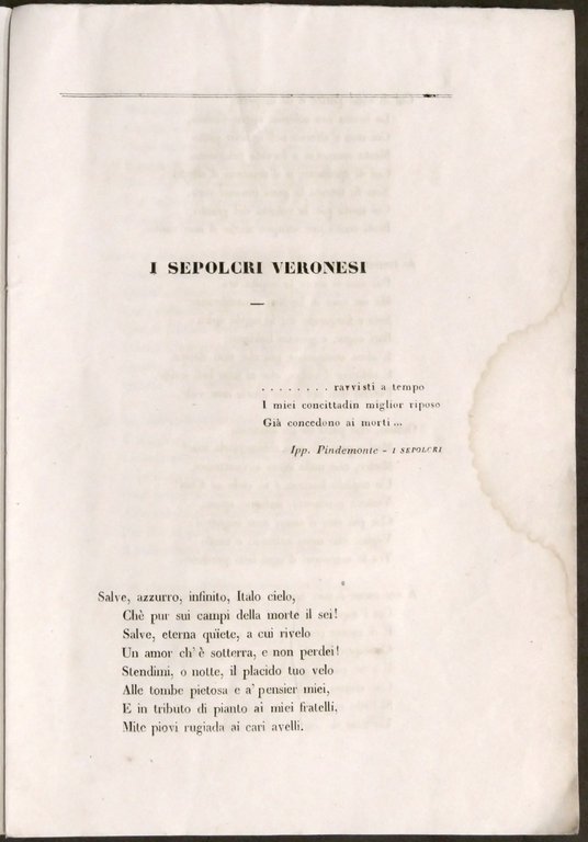 I Sepolcri Veronesi - Carme di Ferdinando Scopoli - ed. … | Immagine Gallery 2