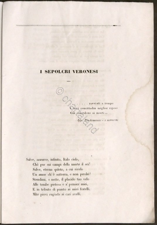 I Sepolcri Veronesi - Carme di Ferdinando Scopoli - ed. … | Immagine Gallery 4