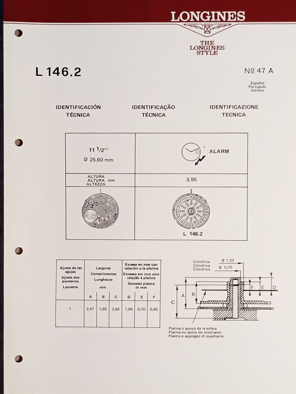 Identificazione Tecnica Longines N. 47 A - L 146.2 - … | Immagine principale