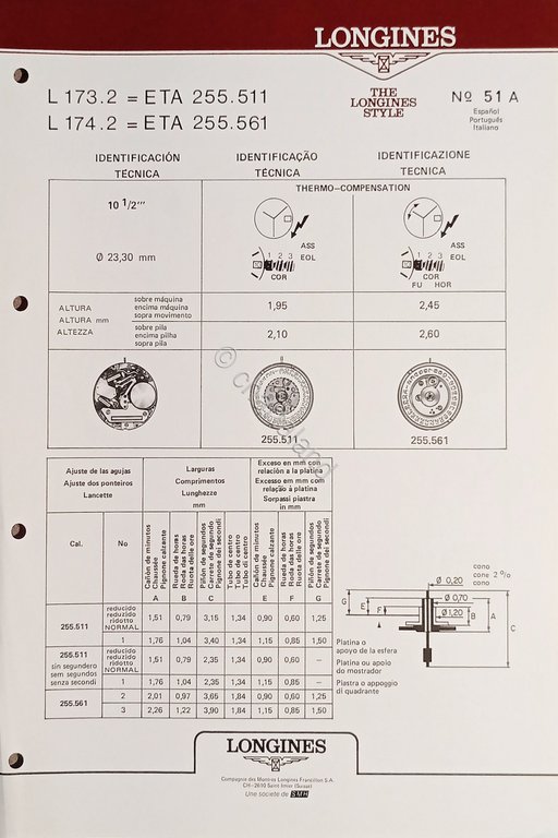 Identificazione Tecnica Longines N. 51 A - L 173.2 = … | Immagine Gallery 2