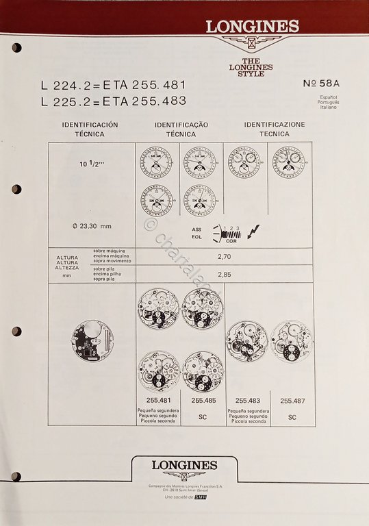 Identificazione Tecnica Longines N. 58 A - L 224.2 = … | Immagine Gallery 2