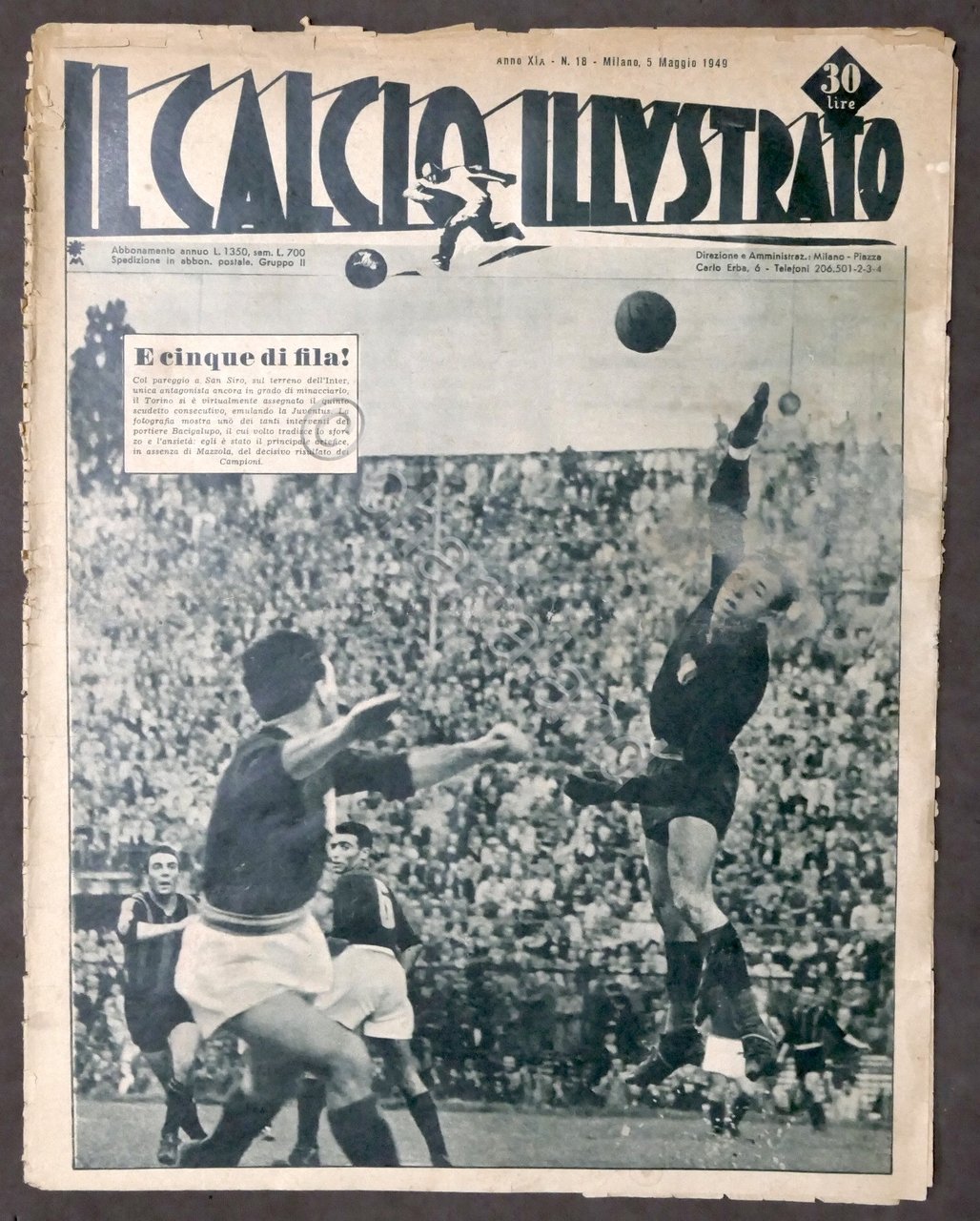 Il Calcio Illustrato - Anno XIX N. 18 - 5 …