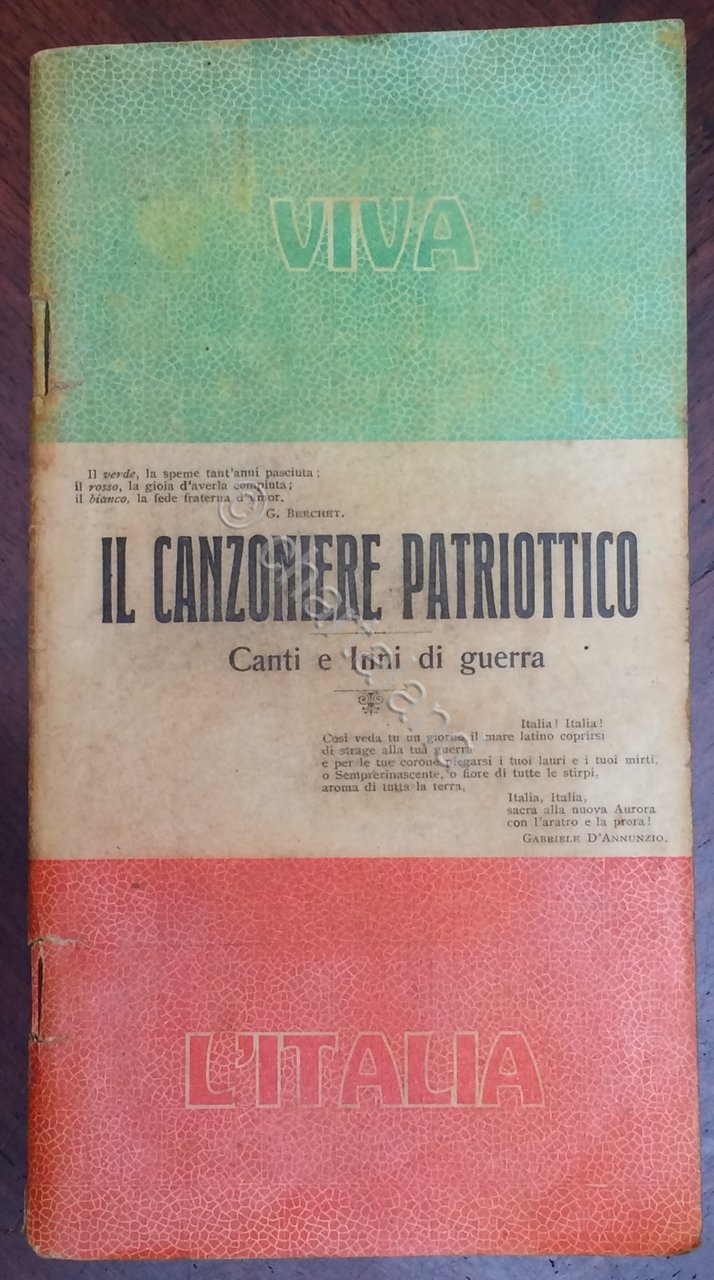Il canzoniere patriottico - Canti e Inni di guerra - …