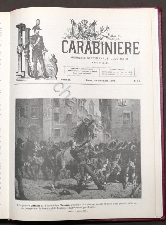 Il Carabiniere Giornale illustrato Anno Completo 1885 - Anastatica 1983