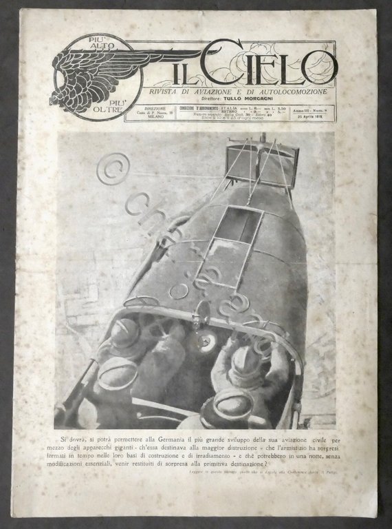 Il Cielo - Rivista di aviazione e di autolocomozione - Anno III - N. 8 - 1919