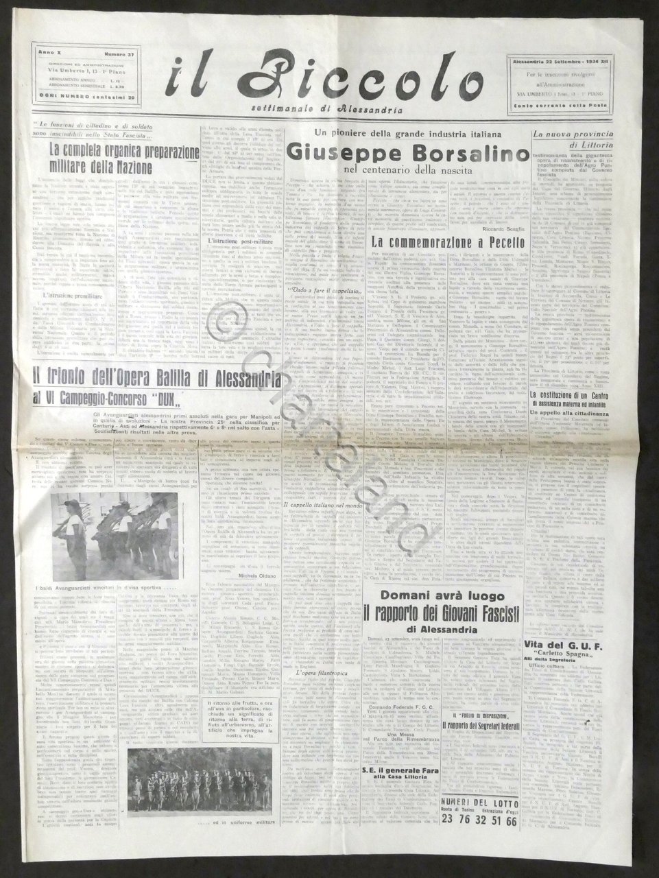 Il Piccolo - Settimanale di Alessandria Anno X N. 37 …