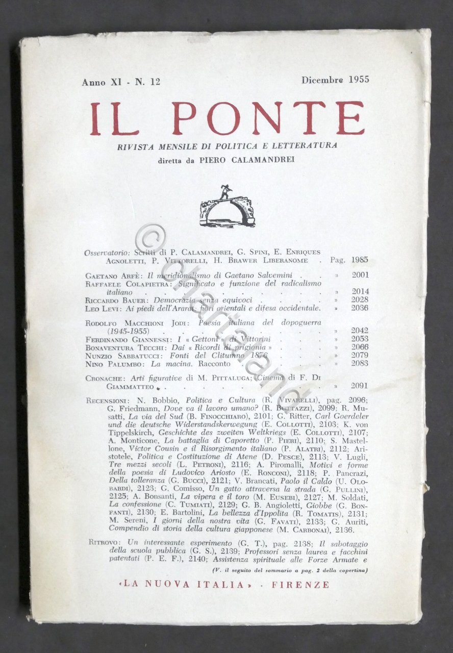 Il Ponte - Rivista mensile di politica e letteratura - …