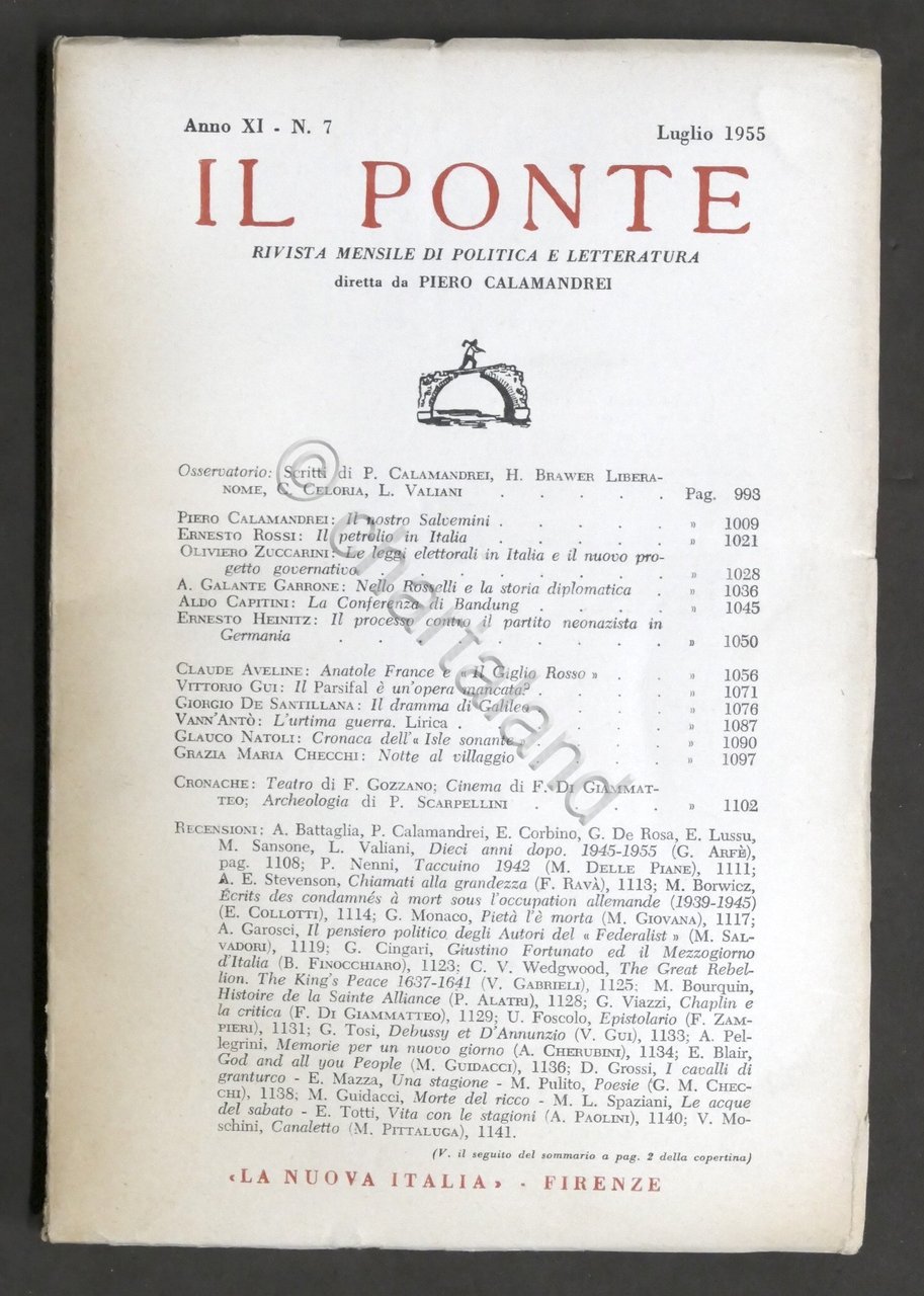Il Ponte - Rivista mensile di politica e letteratura - …