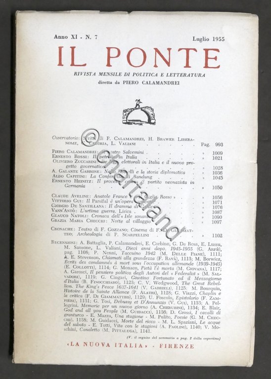 Il Ponte - Rivista mensile di politica e letteratura - …