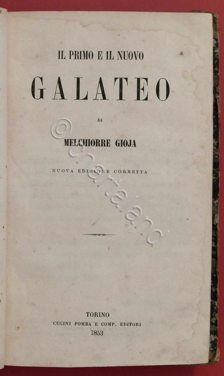 Il primo e il nuovo Galateo di Melchiorre Gioja - …
