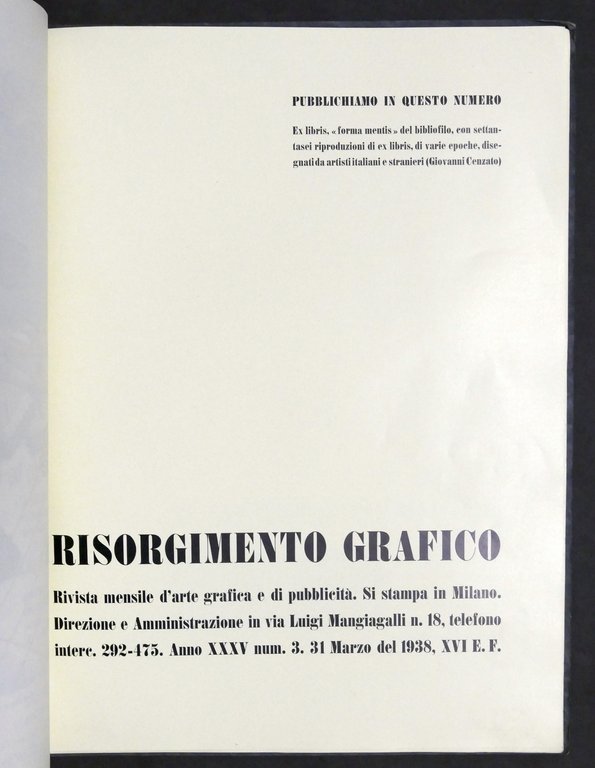 Il Risorgimento Grafico Rivista arte grafica pubblicità N. 3 - …