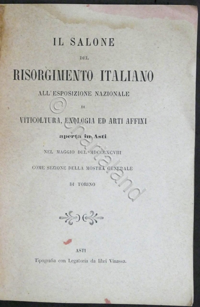 Il Salone del Risorgimento Italiano all'Esposizione Nazionale in Asti - …
