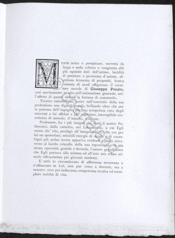 In memoria di Giuseppe Ponzio - L'Ufficio Tecnico Municipale di …