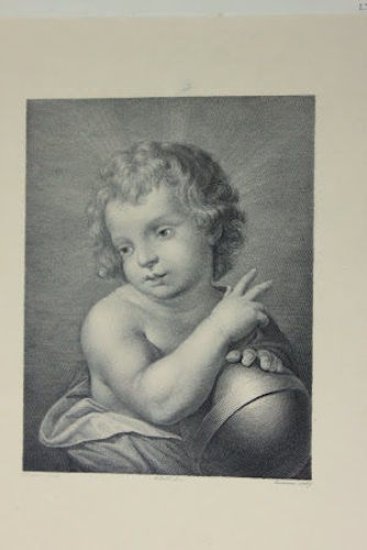 Incisione d'autore '800 da dipinto di Cignani dis Metalli sculp …