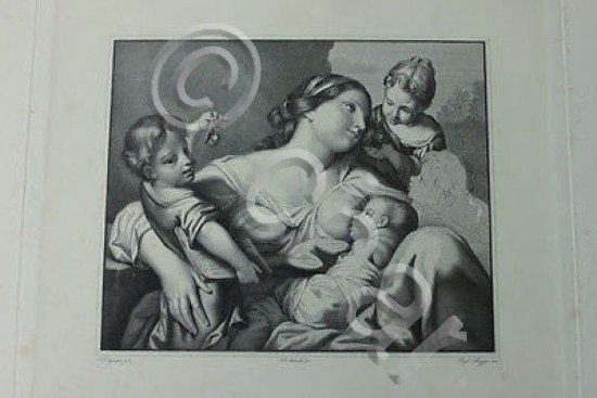 Incisione d'autore '800 da dipinto di Cignano dis Metalli inc …