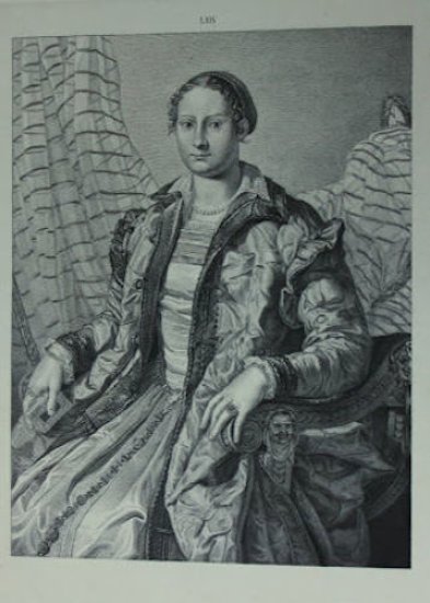 Incisione d'autore '800 da dipinto Ritratto di nobildonna - ed. …