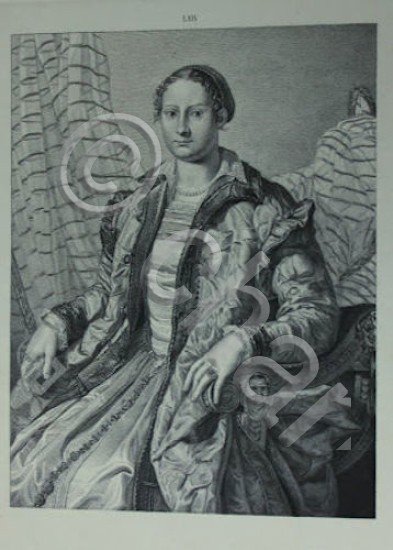 Incisione d'autore '800 da dipinto Ritratto di nobildonna - ed. …