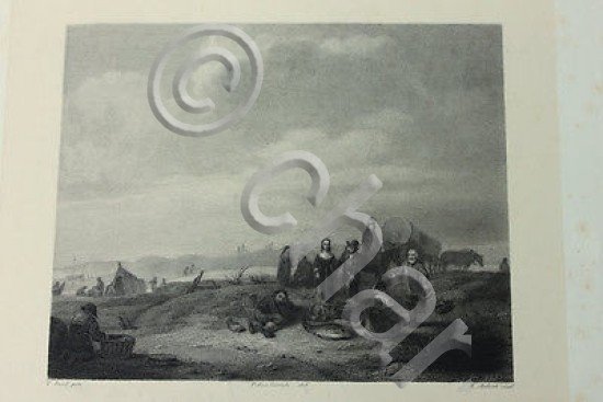 Incisione d'autore '800 da opera dipinta da Poel del Cerruti …