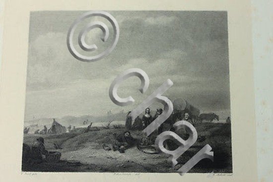 Incisione d'autore '800 da opera dipinta da Poel del Cerruti …