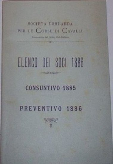 Ippica Milano Elenco Soci Società Lombarda Corse Cavalli 1886 | Immagine principale