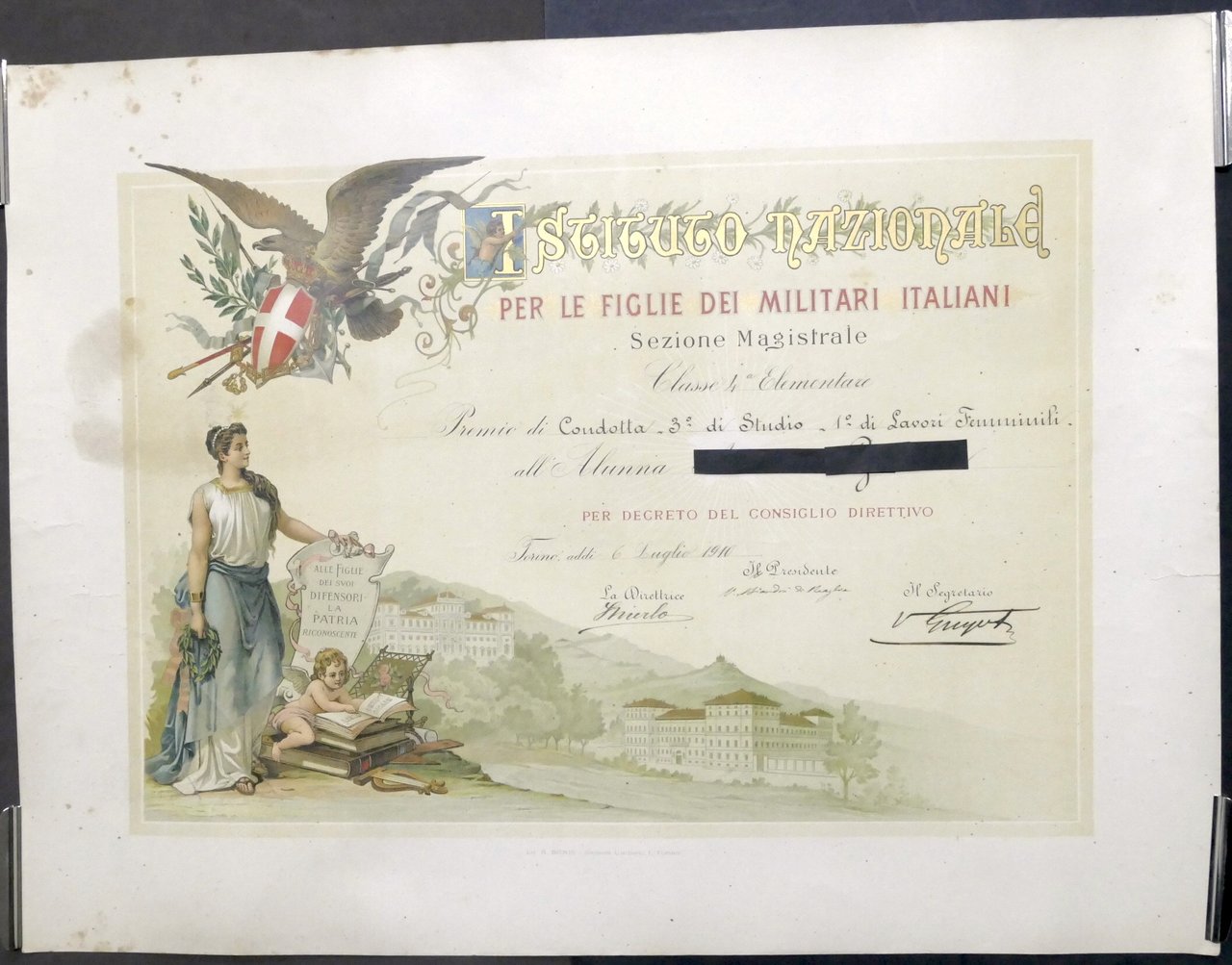 Istituto Nazionale Figlie Militari Italiani - Attestato Premio di Condotta … | Immagine principale
