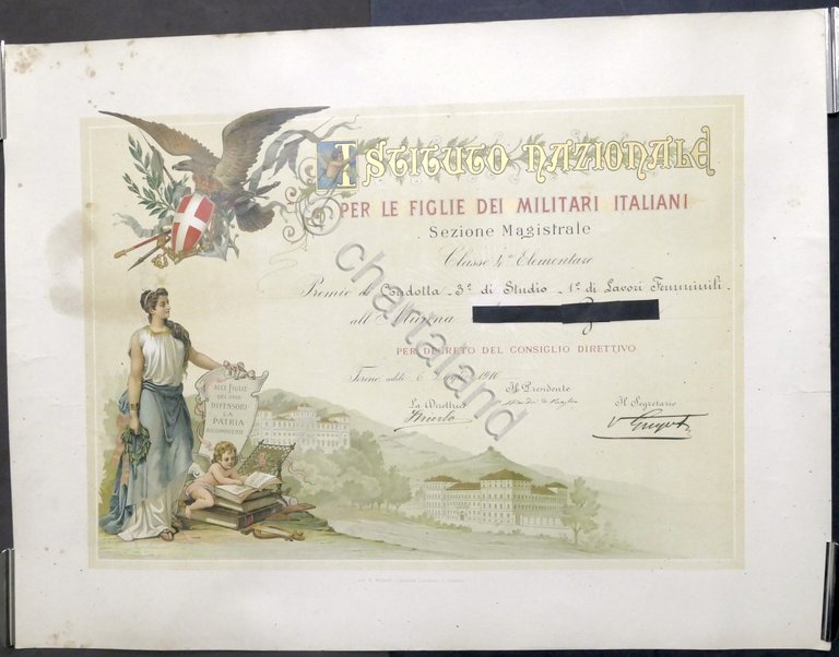 Istituto Nazionale Figlie Militari Italiani - Attestato Premio di Condotta … | Immagine Gallery 2