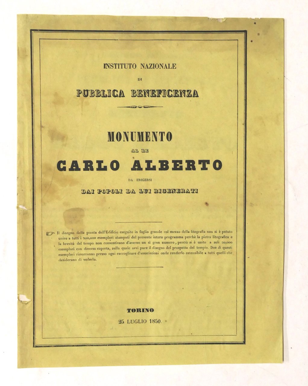Istituto Nazionale Pubblica Beneficenza - Monumento al Re Carlo Alberto … | Immagine principale