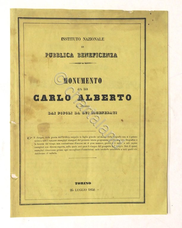 Istituto Nazionale Pubblica Beneficenza - Monumento al Re Carlo Alberto … | Immagine Gallery 3