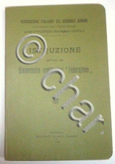 Istruzione uso Dinamometro Registratore mod. Federazione - 1905