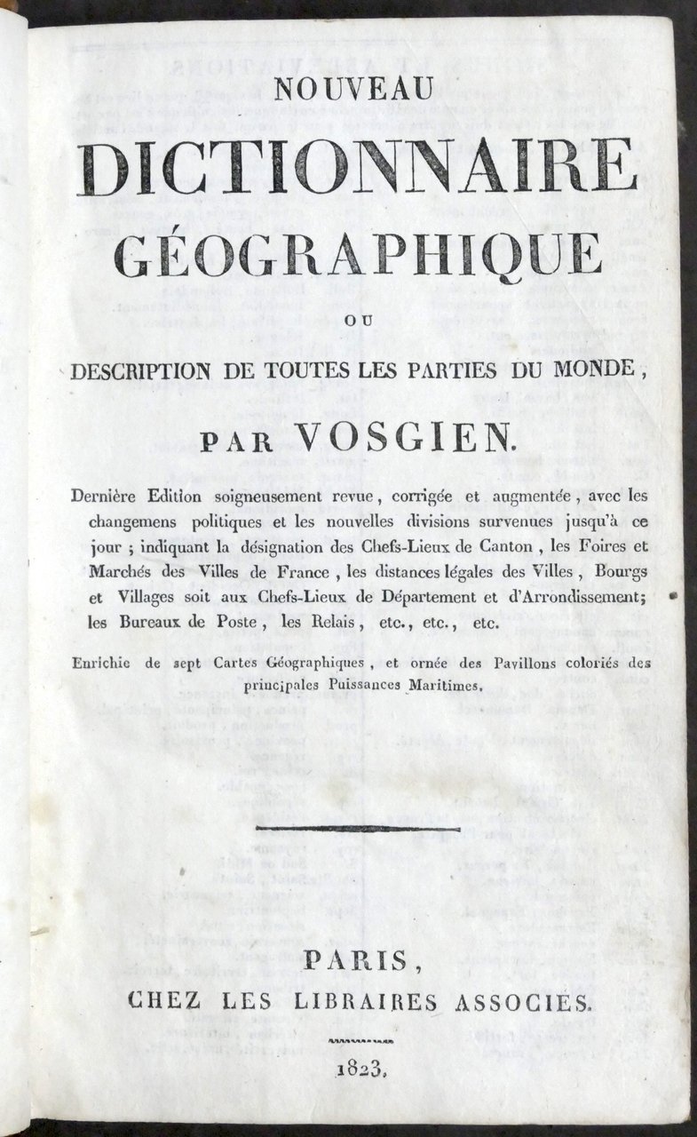 J.B. Ladvocat - Nouveau dictionnaire géographique par Vosgien - ed. …