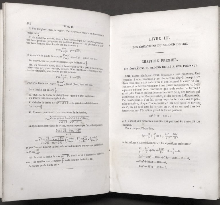 J. Bertrand - Traité d'algebre - Opera completa - ed. … | Immagine Gallery 3