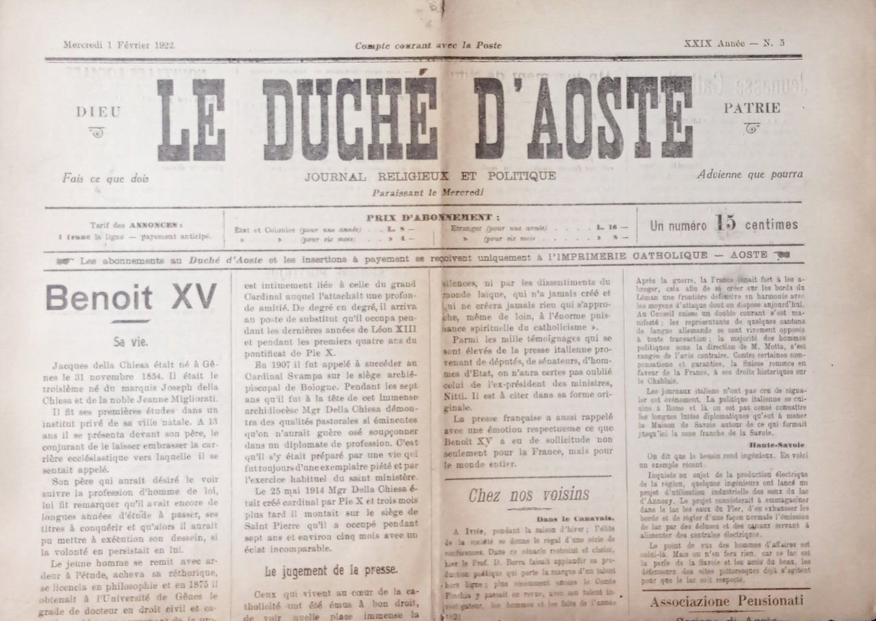 Journal Religieux et Politique - Le Duchè d'Aoste N. 5 …