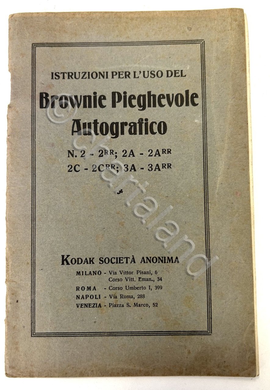 Kodak Brownie Pieghevole autografico - Istruzioni uso ed. 1930 ca.