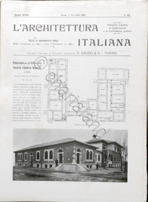 L'Architettura Italiana - Periodico mensile - Anno XVII completo - …