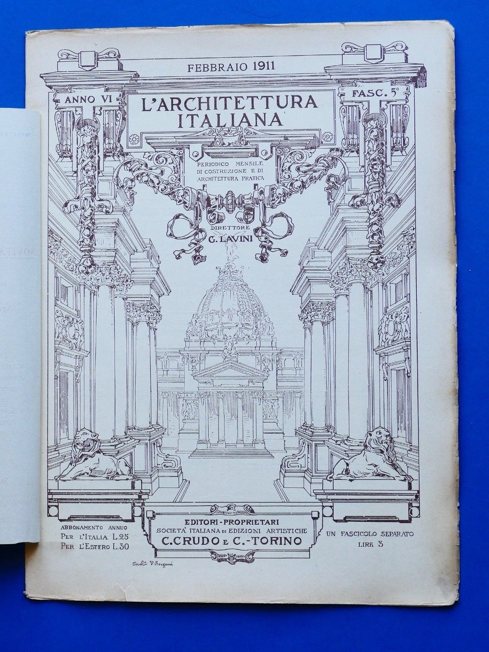 L'architettura Italiana Anno VI N° 5 ed. CRUDO 1911 - … | Immagine principale