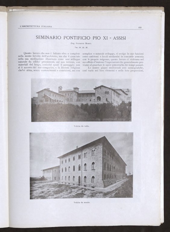 L'Architettura Italiana Anno XXII - Settembre 1927 - Seminario Pontificio …