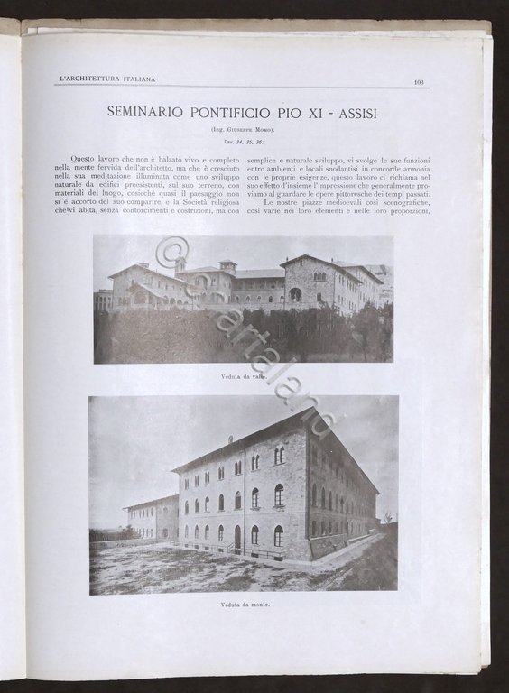 L'Architettura Italiana Anno XXII - Settembre 1927 - Seminario Pontificio …