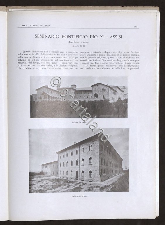 L'Architettura Italiana Anno XXII - Settembre 1927 - Seminario Pontificio …