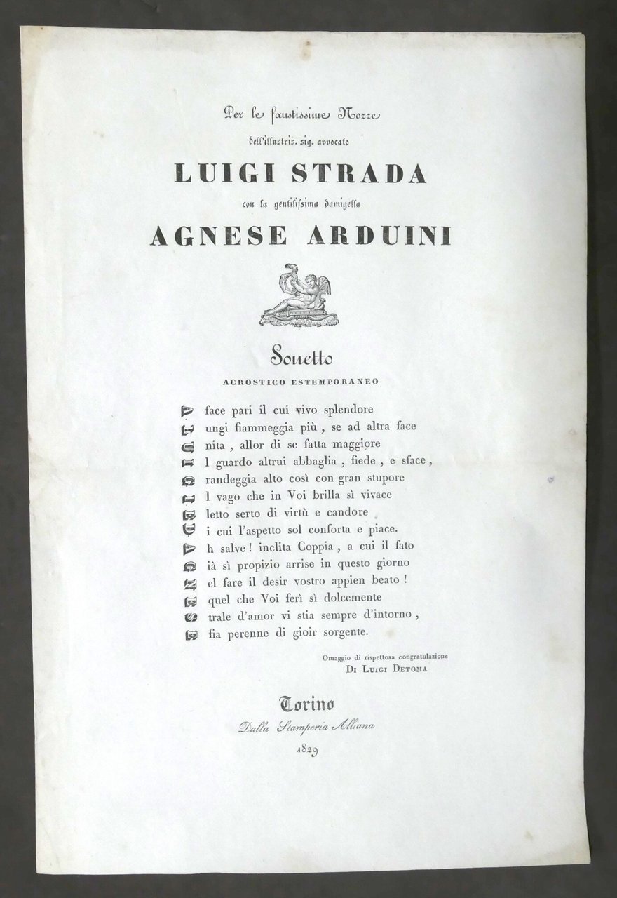 L. Detoma - Per le nozze di Luigi Strada e …